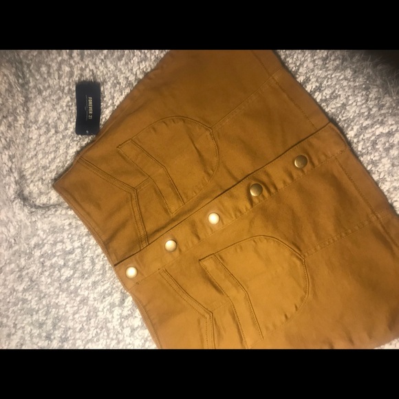 Forever 21 Dresses & Skirts - Tan Button-up Mini Skirt